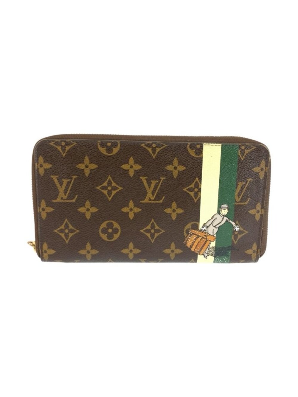 Louis Vuitton Zippy Organizer Bellboy Wallet Brown Gold
